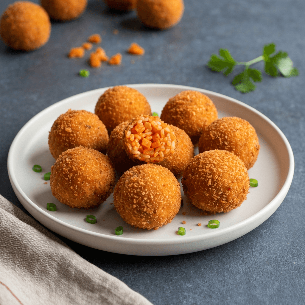 Kimchi Jjigae Fried Rice Balls (Kimchi Arancini)