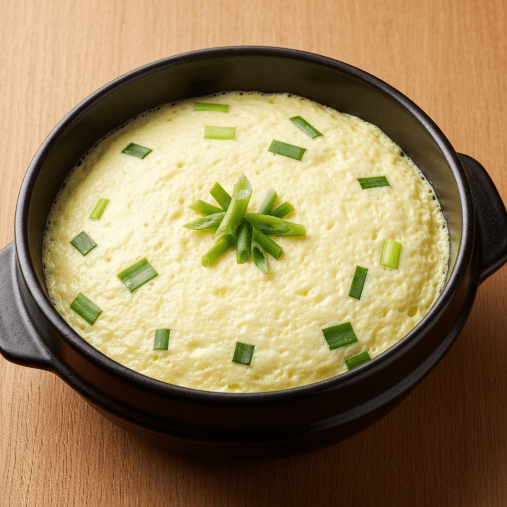 Korean Steamed Egg (Gyeran Jjim) with Scallions