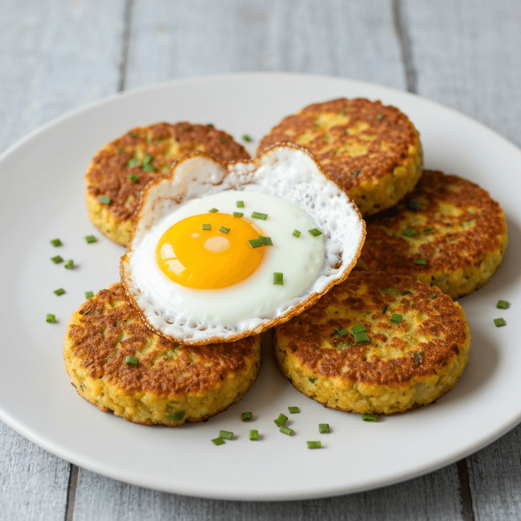 Bubble and Squeak Cakes with Fried Egg
