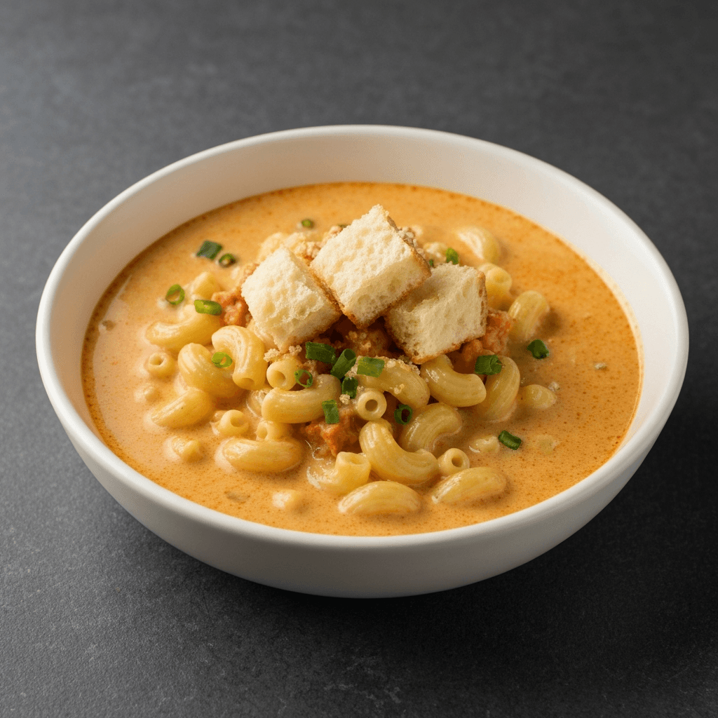 Laksa Mac and Cheese Soup with Mantou Crumble