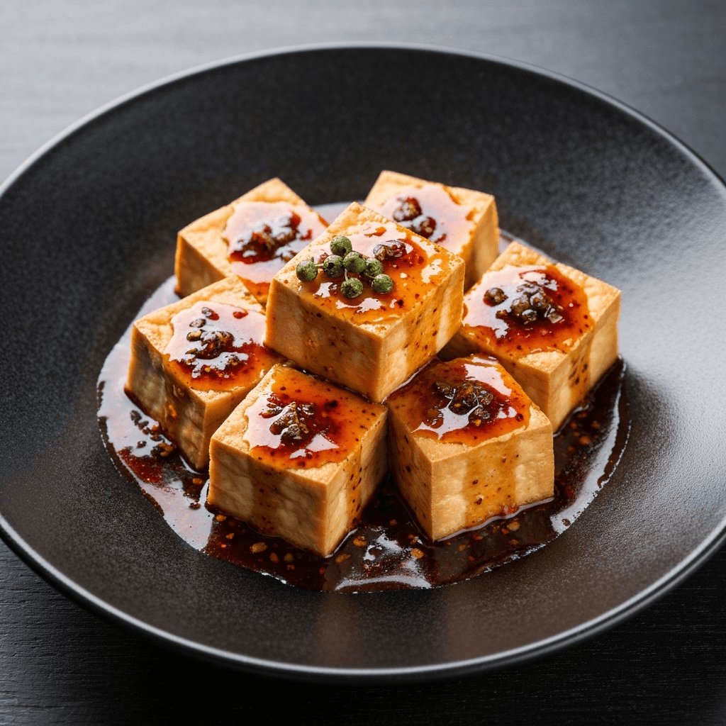 Sichuan Tofu Dessert with Spicy Caramel