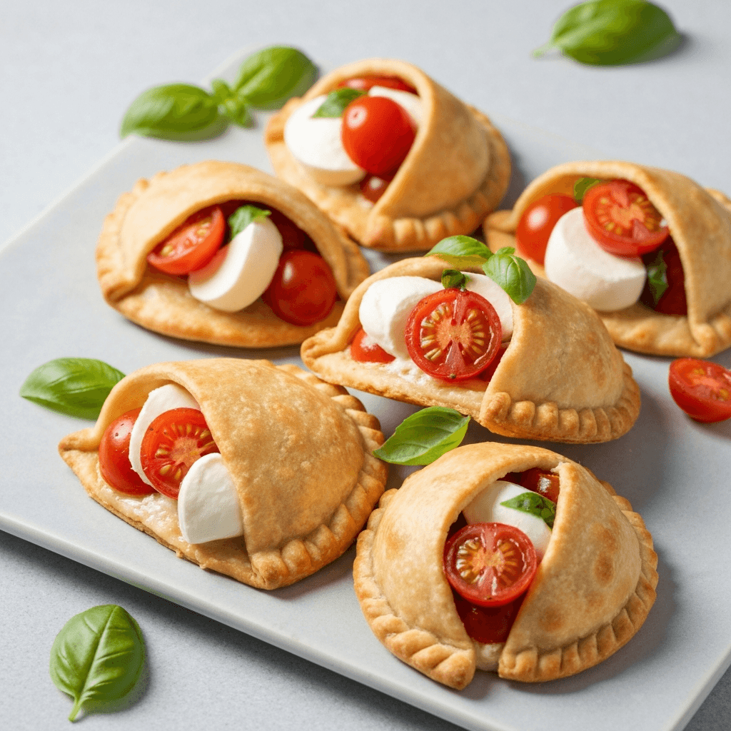 Caprese Empanadas with Fresh Mozzarella, Tomato and Basil