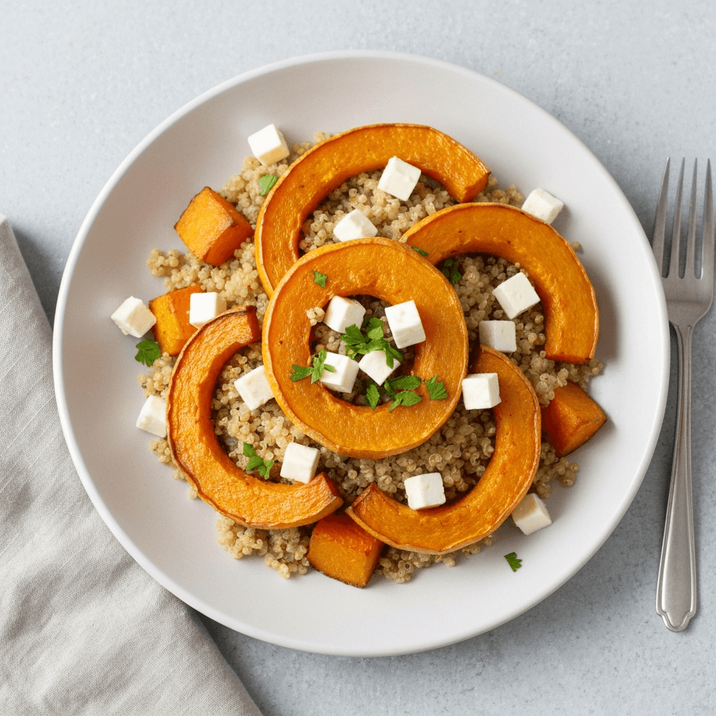 Roasted Butternut Squash with Quinoa and Feta