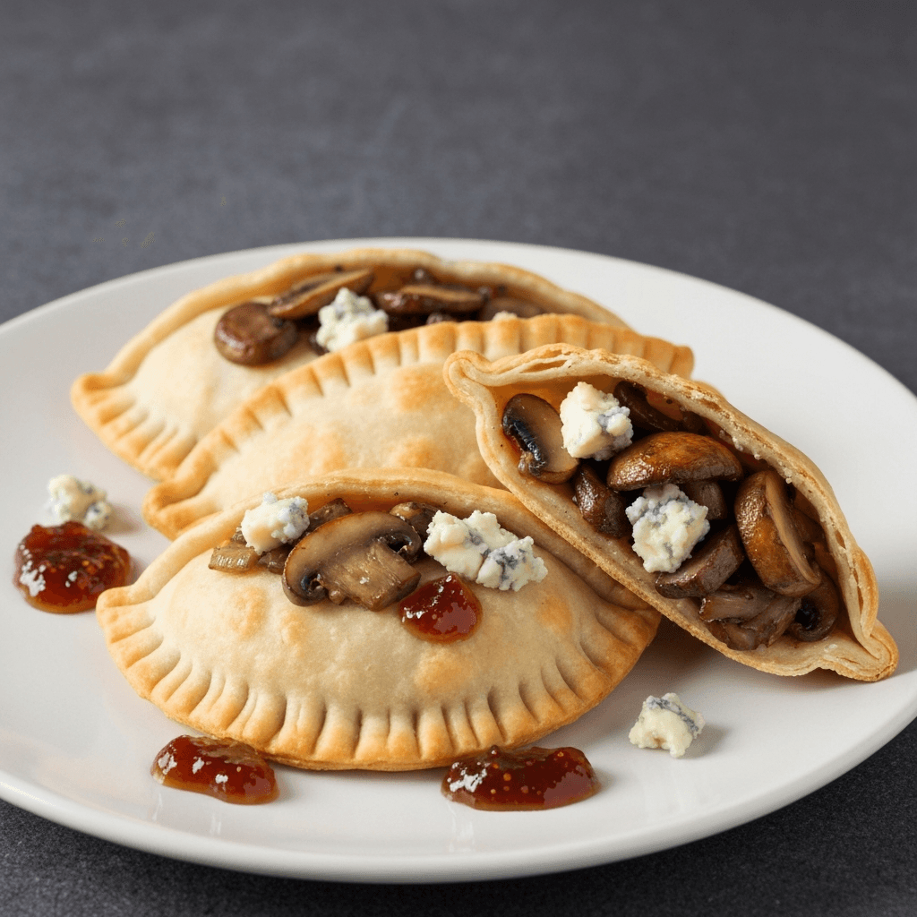 Mushroom and Blue Cheese Empanadas with Fig Jam