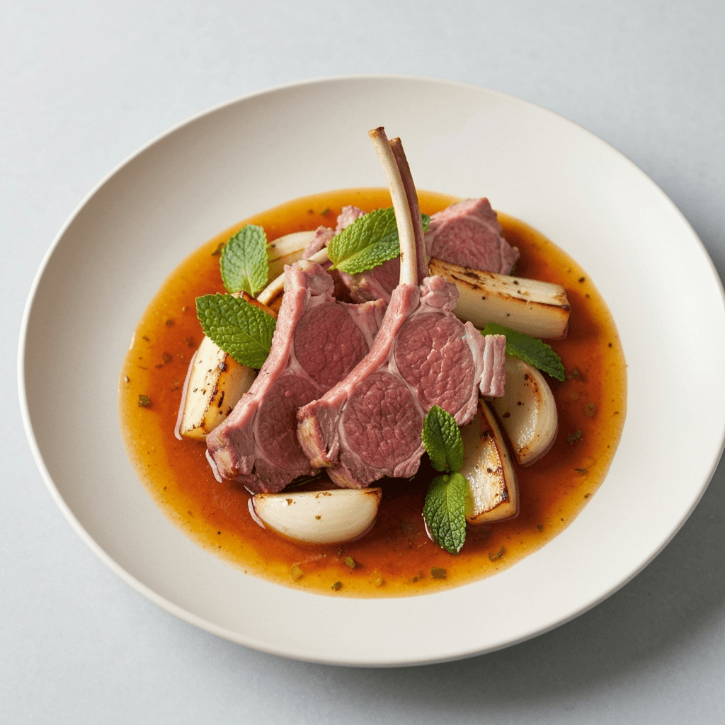 Jersey Royal & Mint Lamb with Cider Reduction