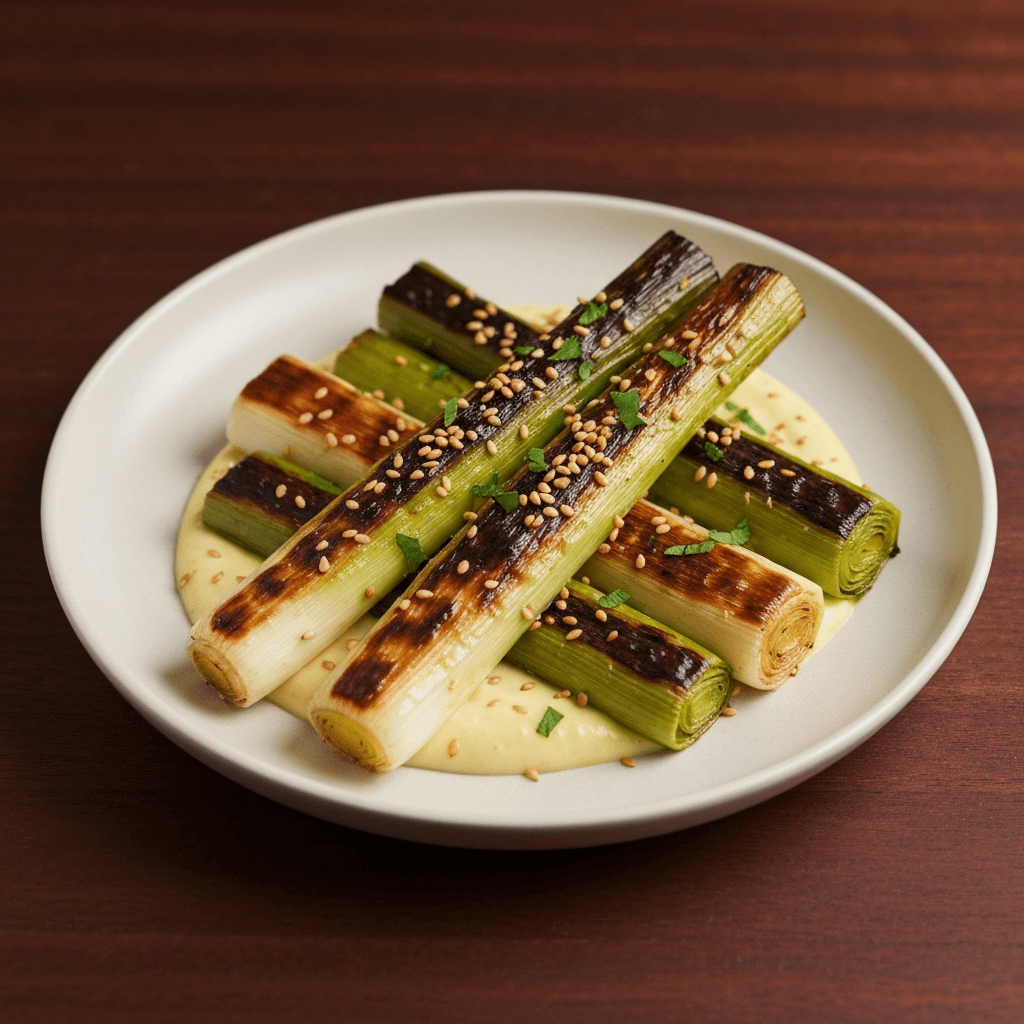 Roasted Leeks with Lemon-Garlic Dressing