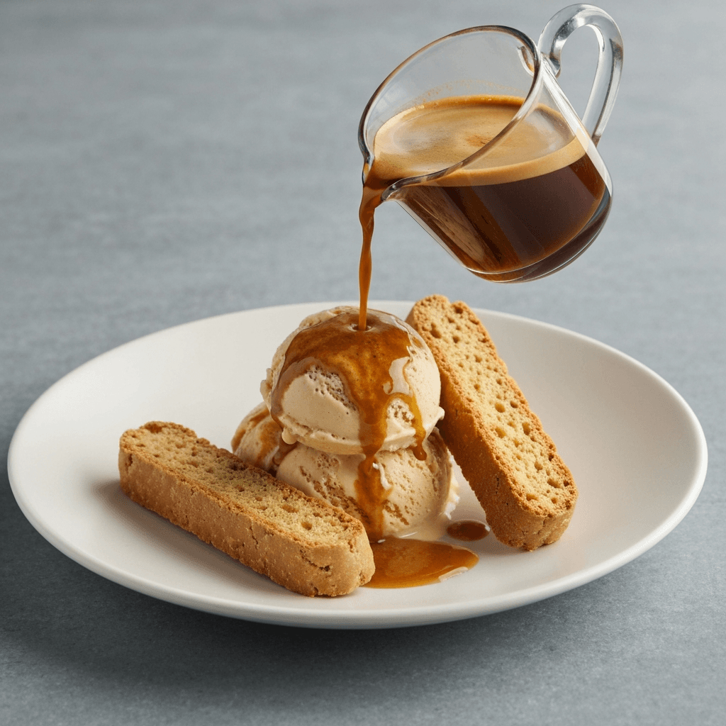 Spiced Chai Affogato with Ginger Biscotti