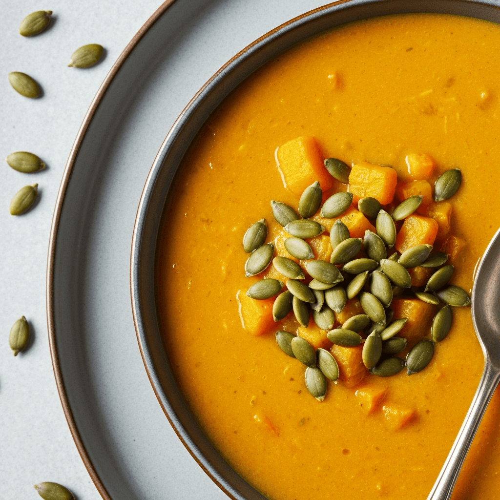 Moroccan Tagine-Spiced Butternut Squash and Apple Soup