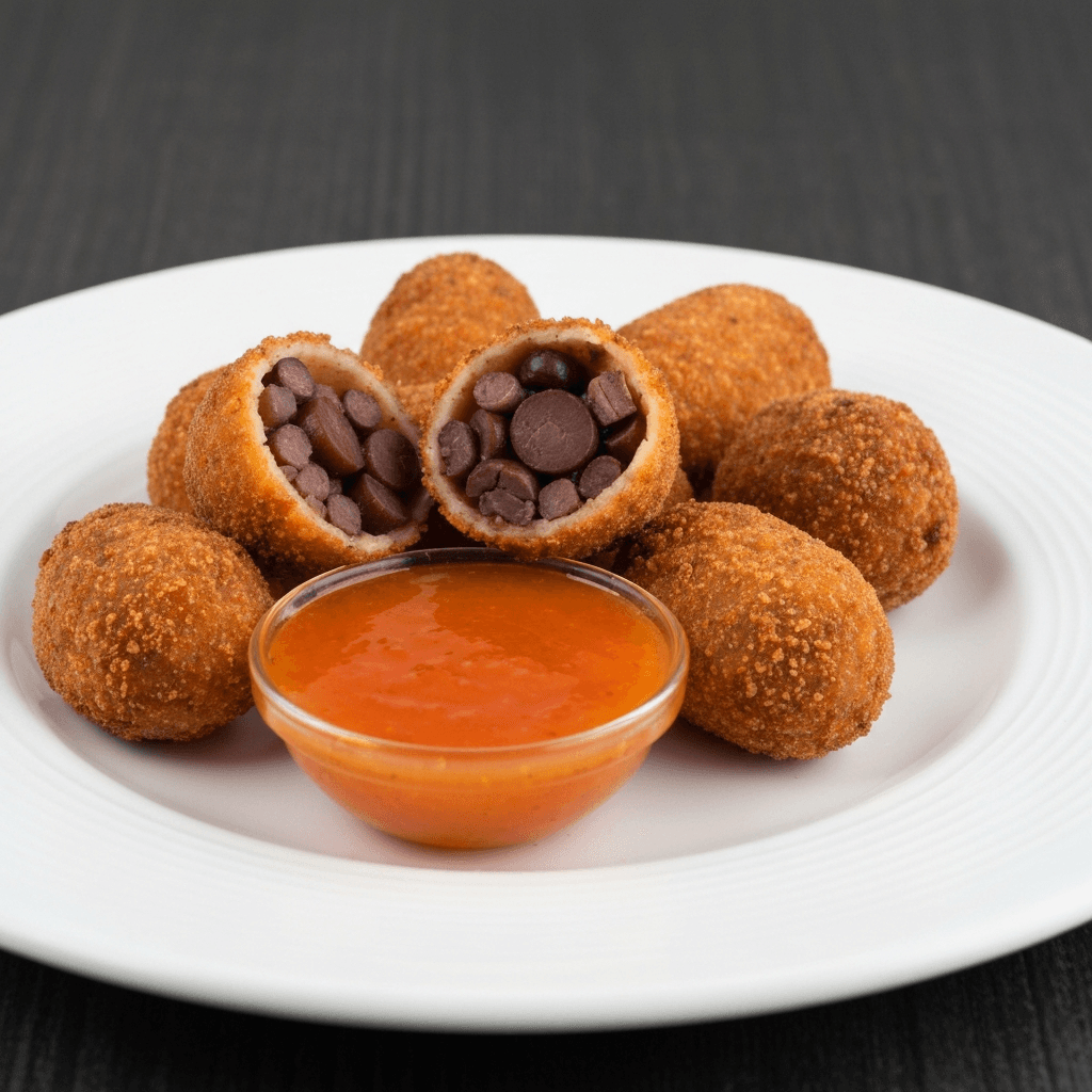Feijoada Croquettes with Orange Dipping Sauce