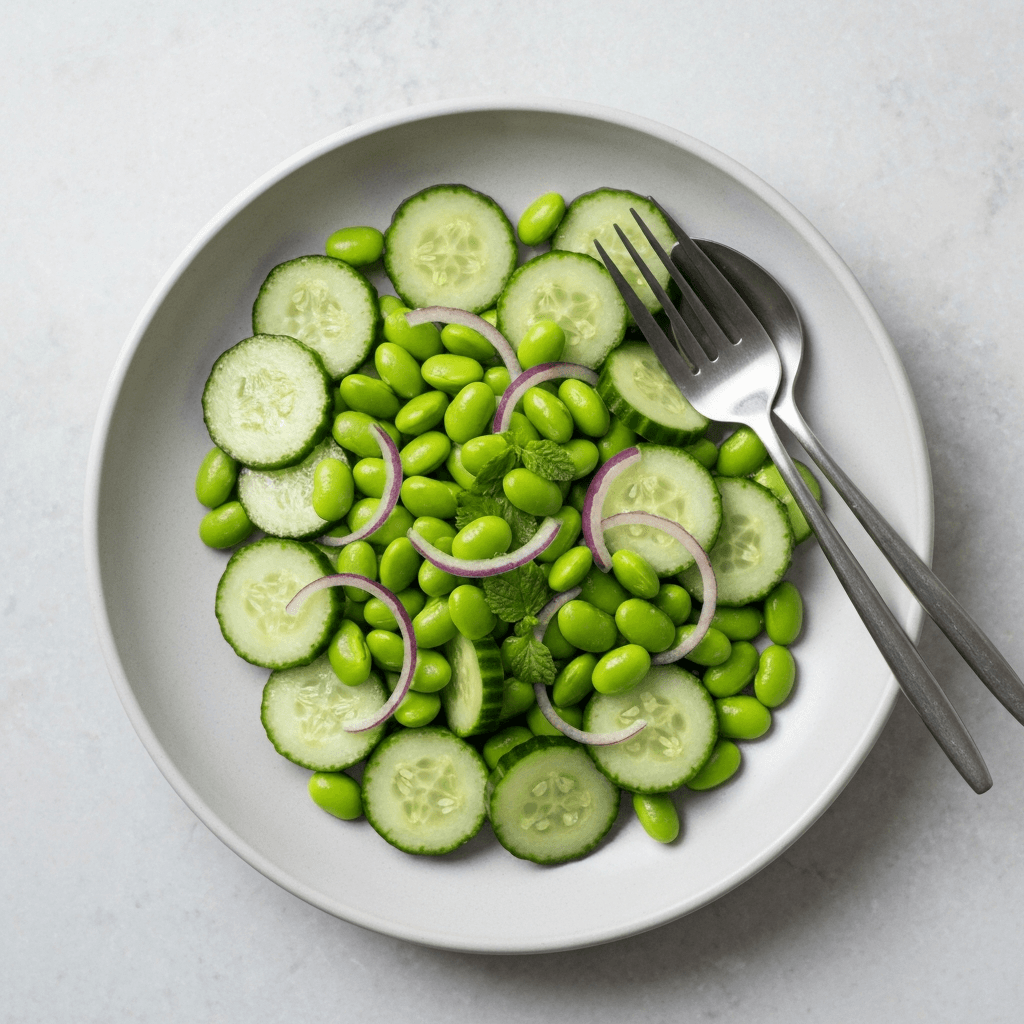 Edamame and Cucumber Salad with Mint-Lime Dressing