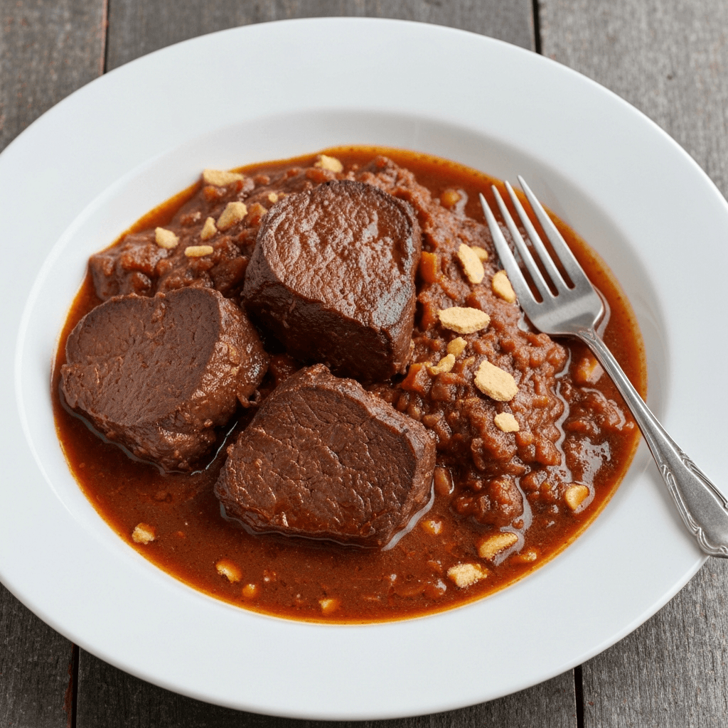 Sauerbraten Eintopf with Ginger Snaps
