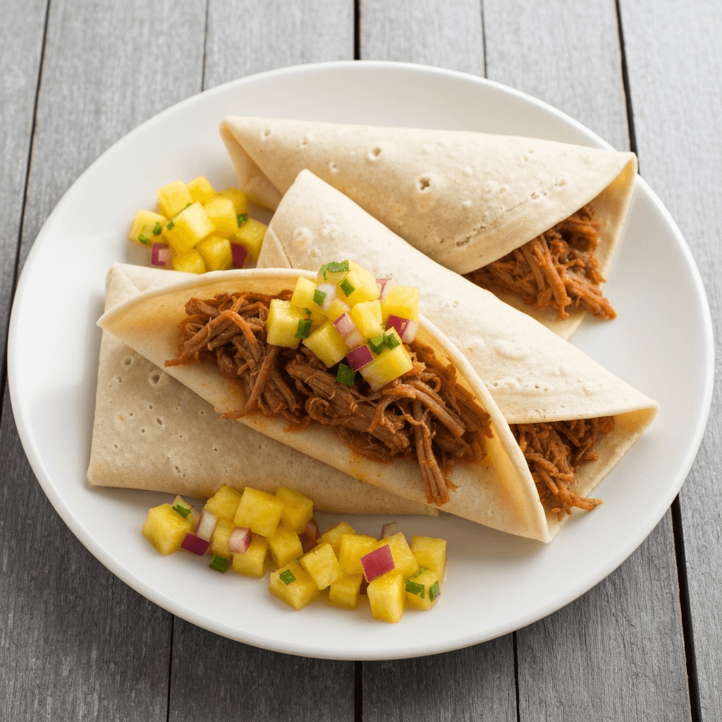 Pulled Pork Tamales with Pineapple Salsa