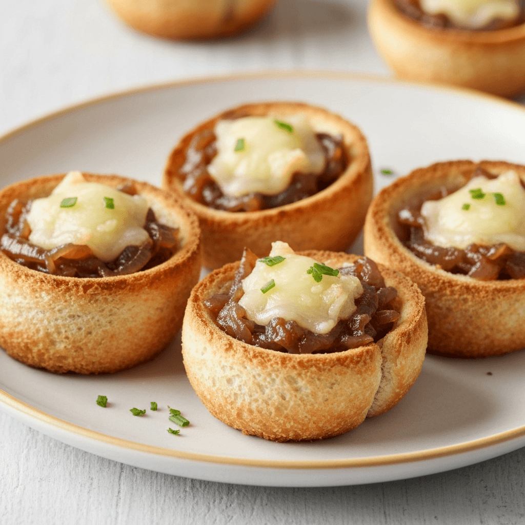 French Onion Soup Inspired Toast Cups