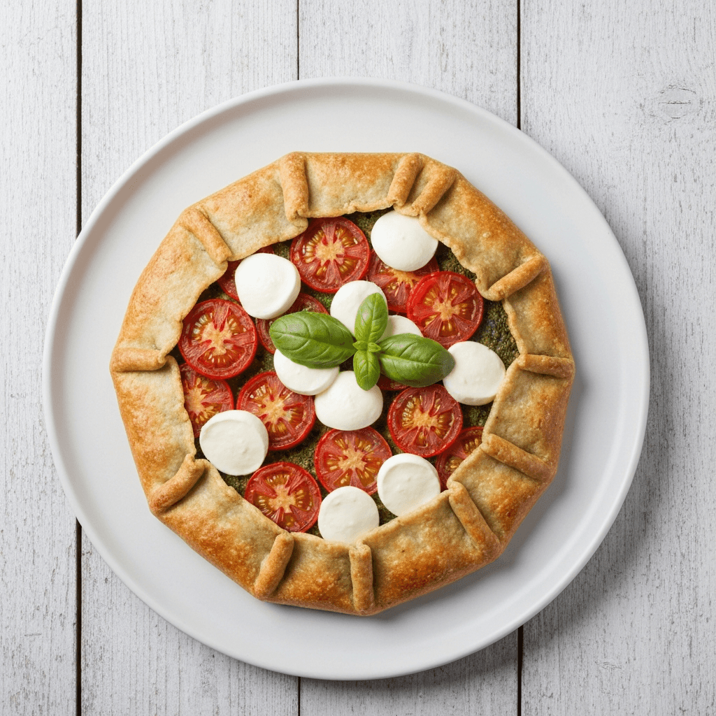 Pesto and Tomato Galette with Mozzarella