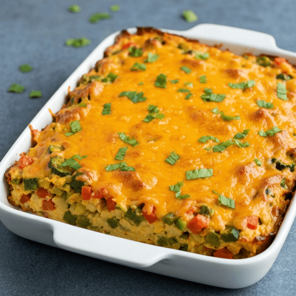 Baked Vegetarian Breakfast Burrito Casserole