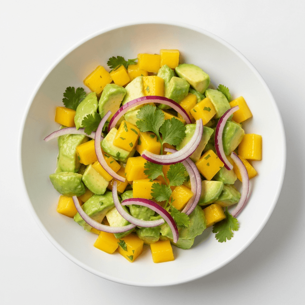 Ensalada de Aguacate Colombiana with Mango and Red Onion