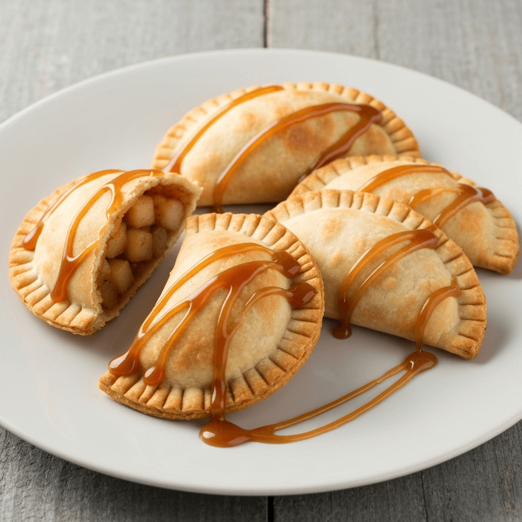 Apple and Cinnamon Empanadas with Caramel Sauce