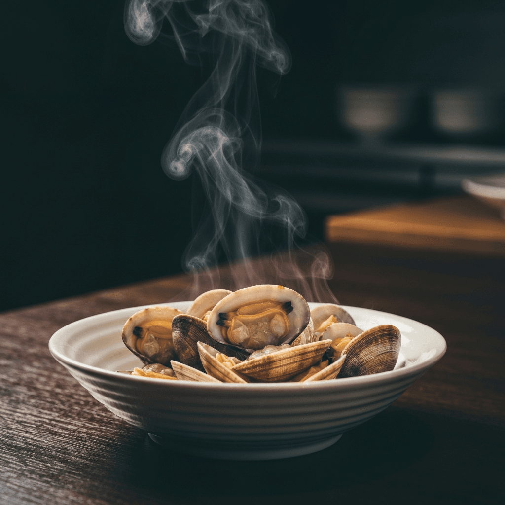 Sake Steamed Clams with Garlic Butter