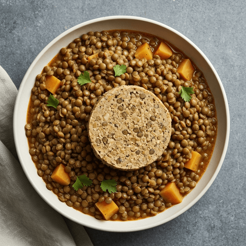 Vegan German Lentil Eintopf with Apple Cider Vinegar