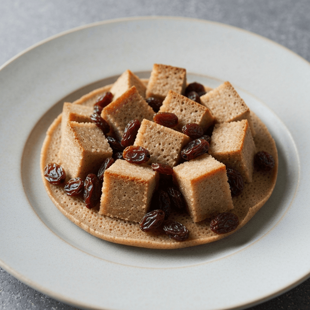 Injera Bread Pudding with Tej-Soaked Raisins