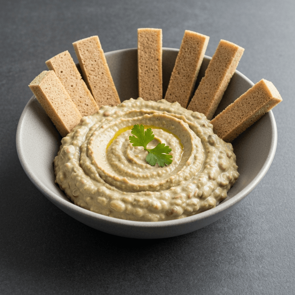 Fava Bean Dip with Injera Sticks