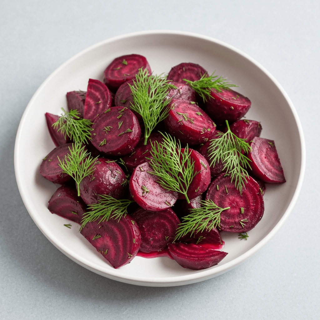Pickled Beets with Dill and Maple Syrup