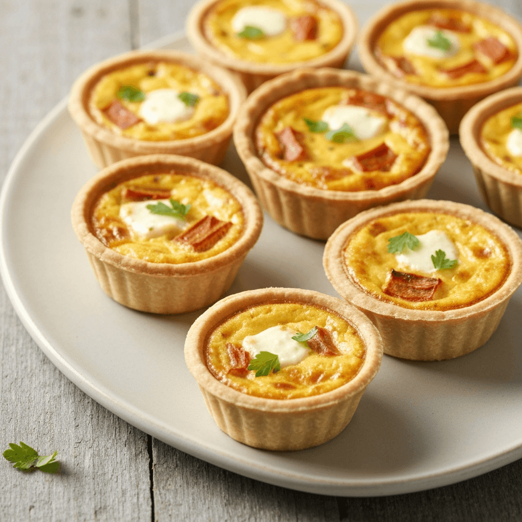 Moroccan Tagine-Spiced Mini Quiches with Goat Cheese