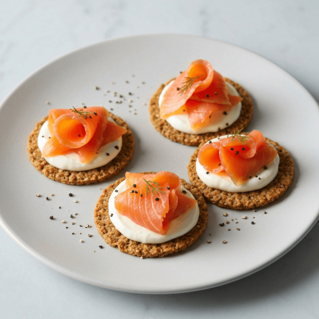 Scottish Oatcakes with Smoked Salmon and Crème Fraîche