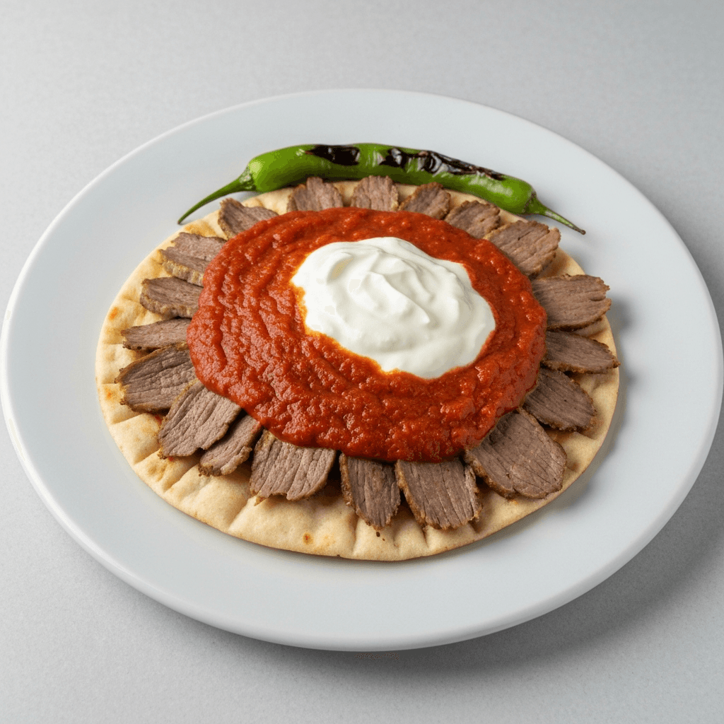 Iskender Kebap (Sliced Lamb with Tomato Sauce and Yogurt)