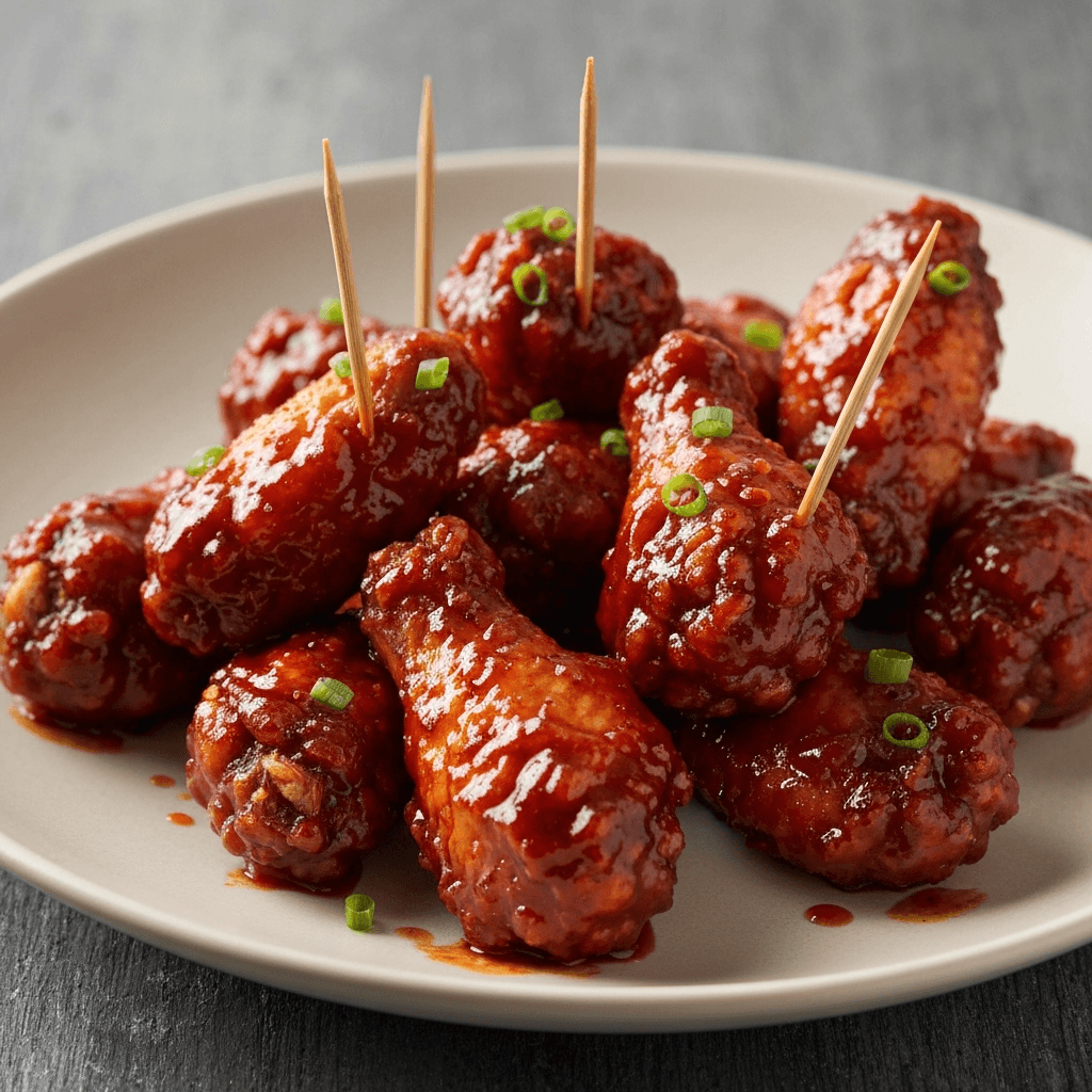 Spicy Korean Fried Chicken Wings with Gochujang Glaze