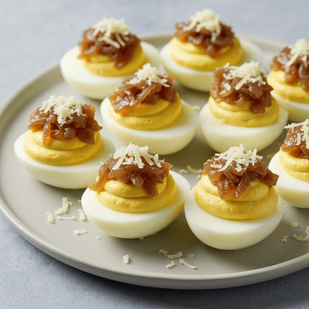French Onion Soup Deviled Eggs