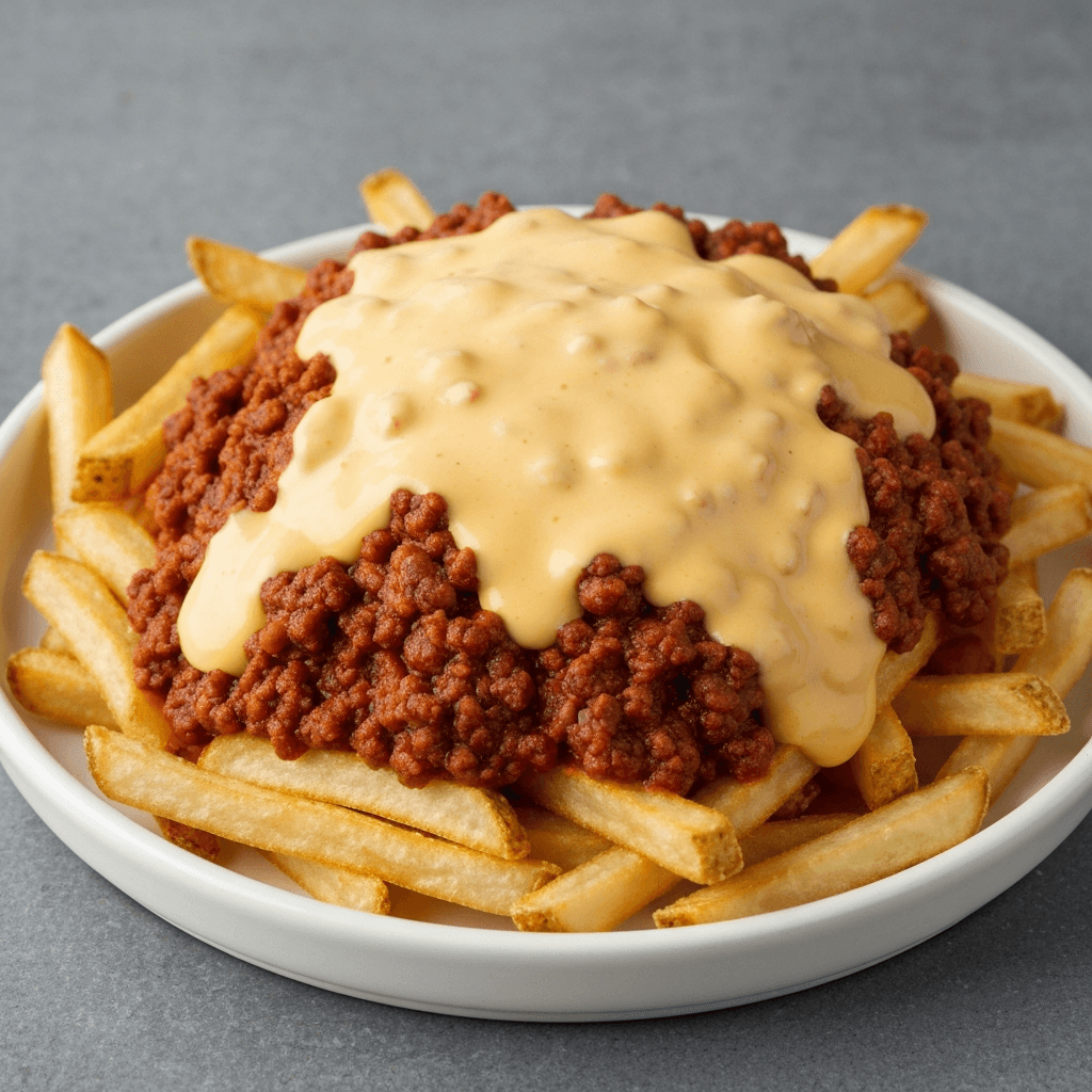 Chili Cheese Fries with Beer Cheese Sauce
