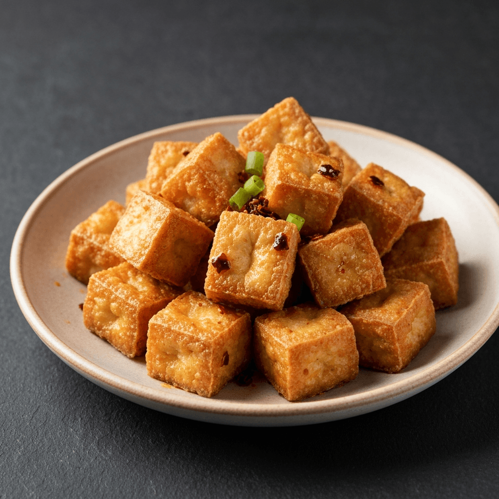 Sichuan Spicy Fried Tofu Puffs