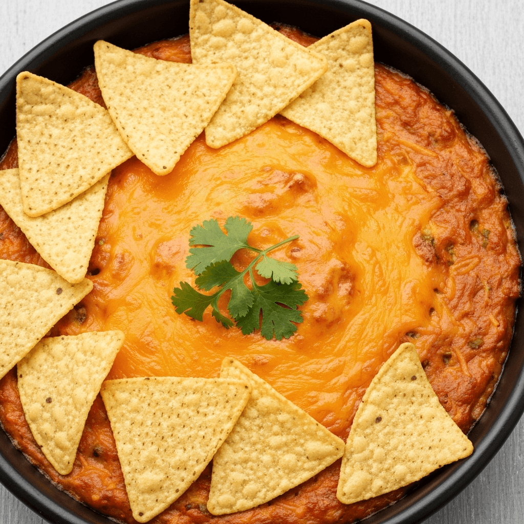 Deconstructed Tamale Dip with Tortilla Chips