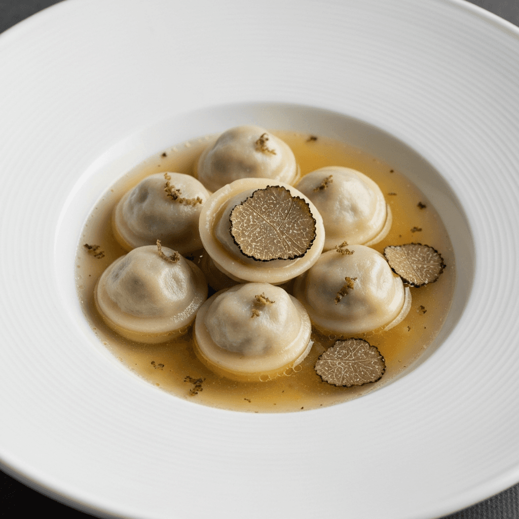 Black Truffle and Ricotta Pelmeni in Brodo