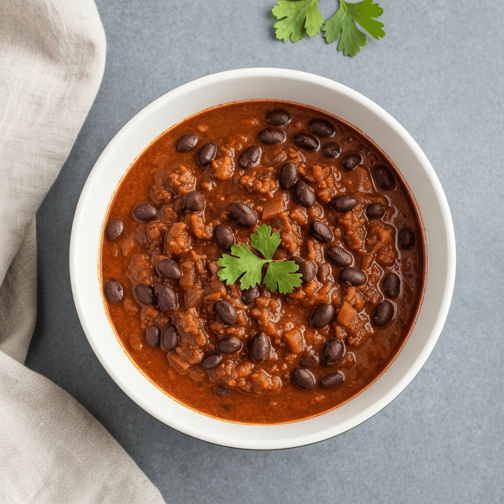 Slow Cooker Black Bean Chili with Chocolate and Coffee