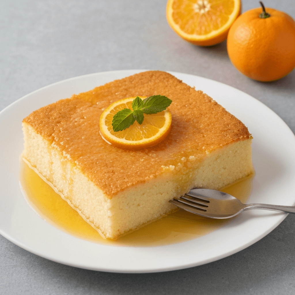 Semolina Cake with Orange Syrup (Ravani)
