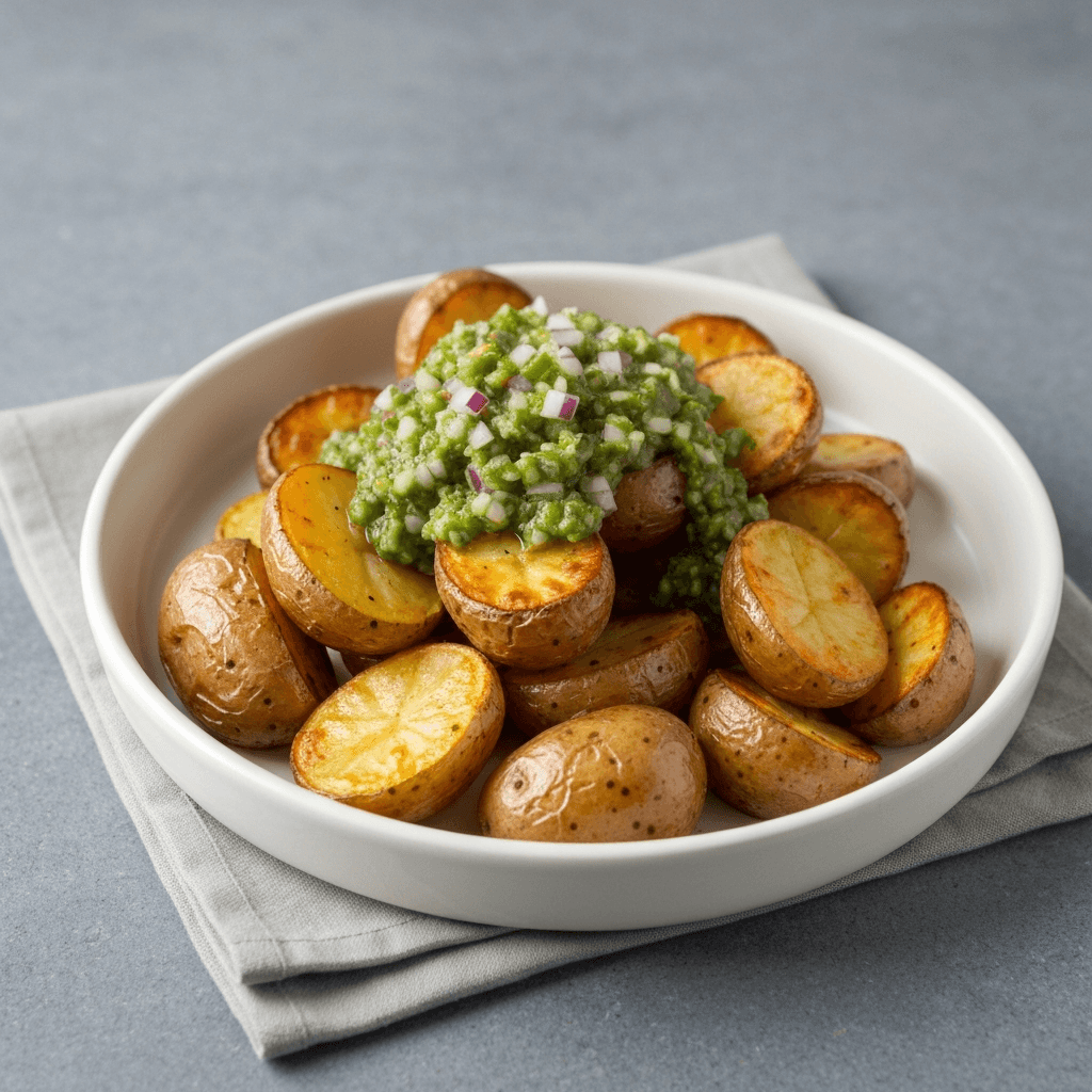 Roasted Peruvian Potatoes with Salsa Verde