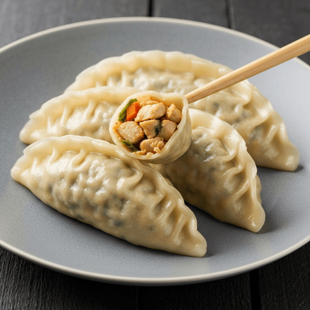 Korean Style Chicken and Vegetable Dumplings (Mandu)