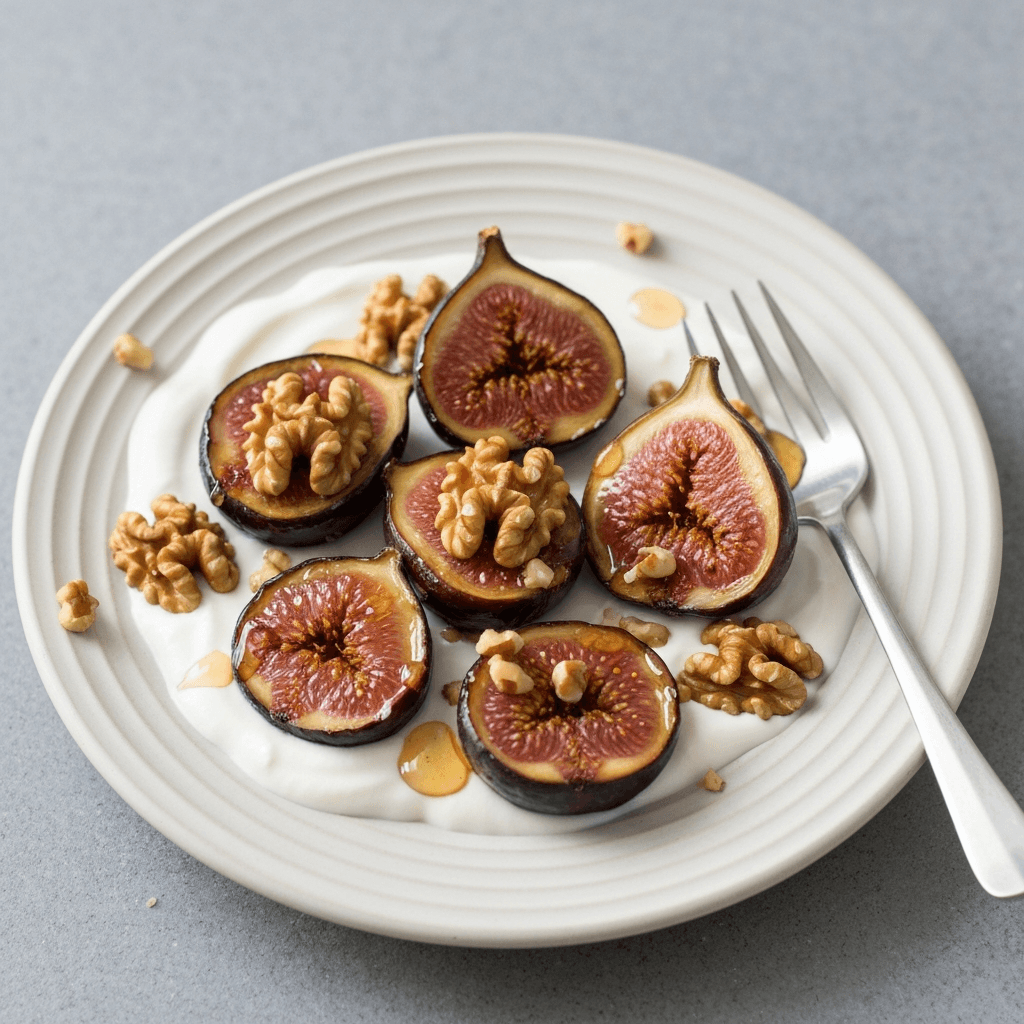 Baked Honey-Glazed Figs with Walnuts and Yogurt