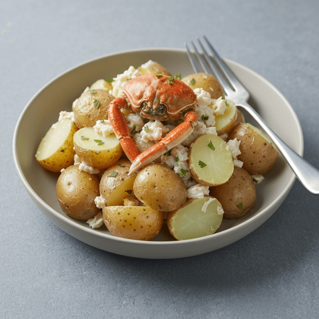 Jersey Royal Potato Salad with Local Crab