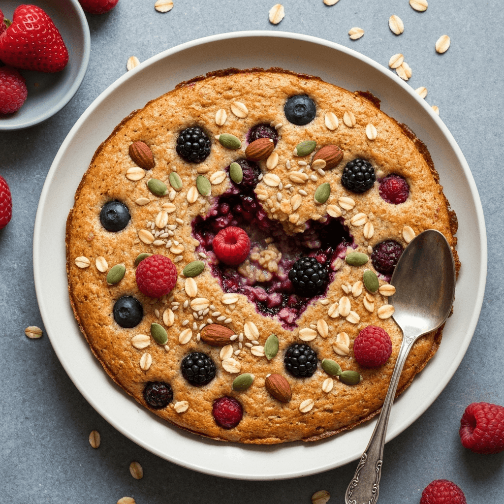 Baked Oatmeal with Berries and Nuts