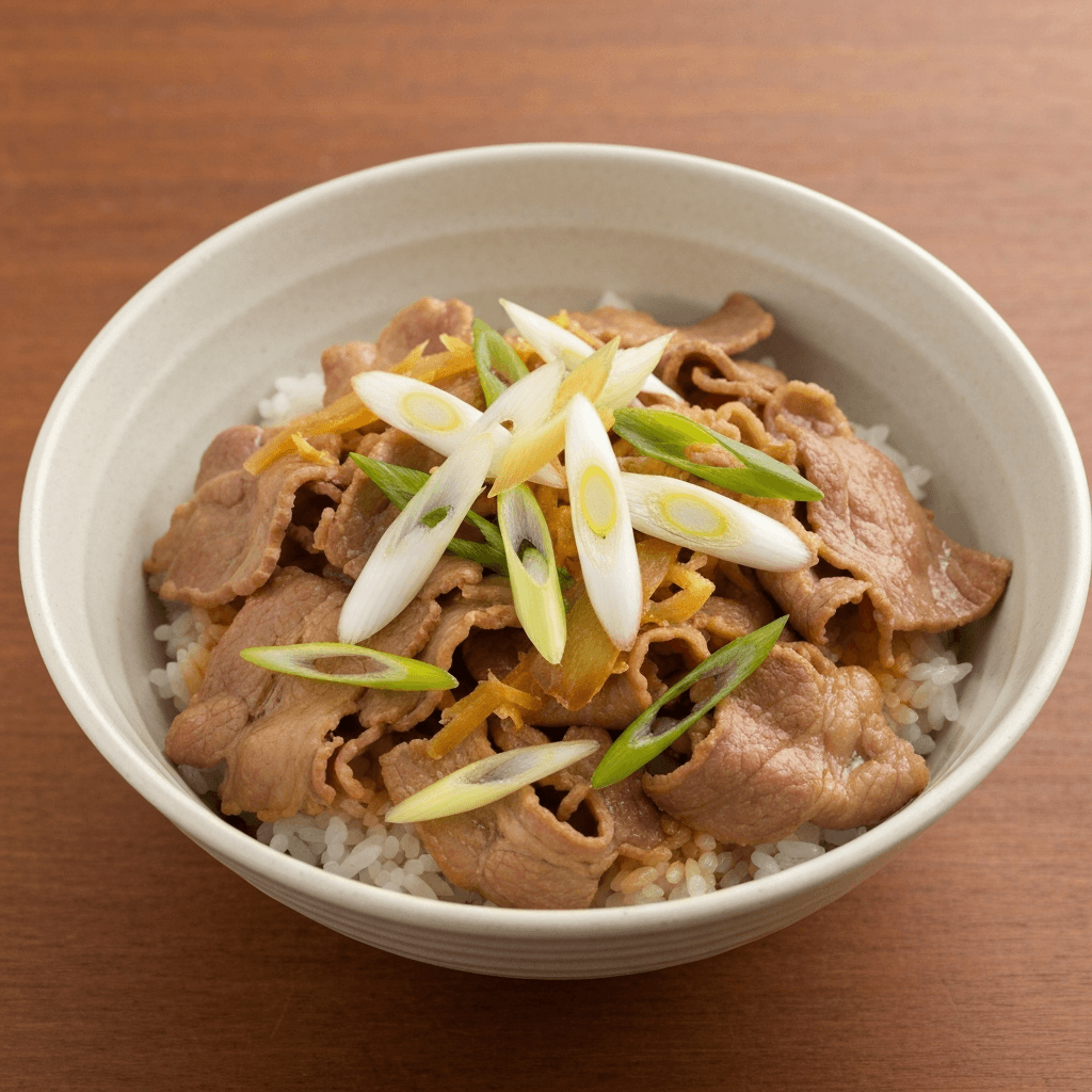 Buta Don (Pork Bowl) with Ginger & Scallions
