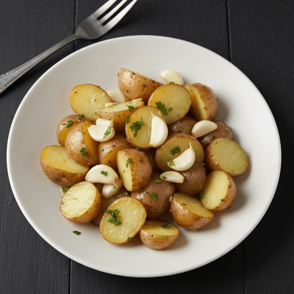Stir-Fried Jersey Royal Potatoes with Garlic and Herbs