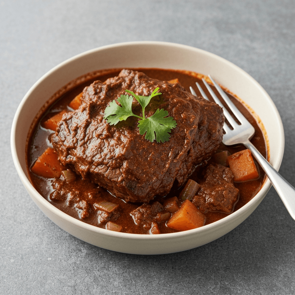 Mole Poblano Pot Roast with Winter Vegetables