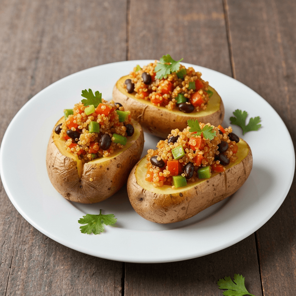 Stuffed Peruvian Potatoes with Quinoa and Vegetables (Vegan)