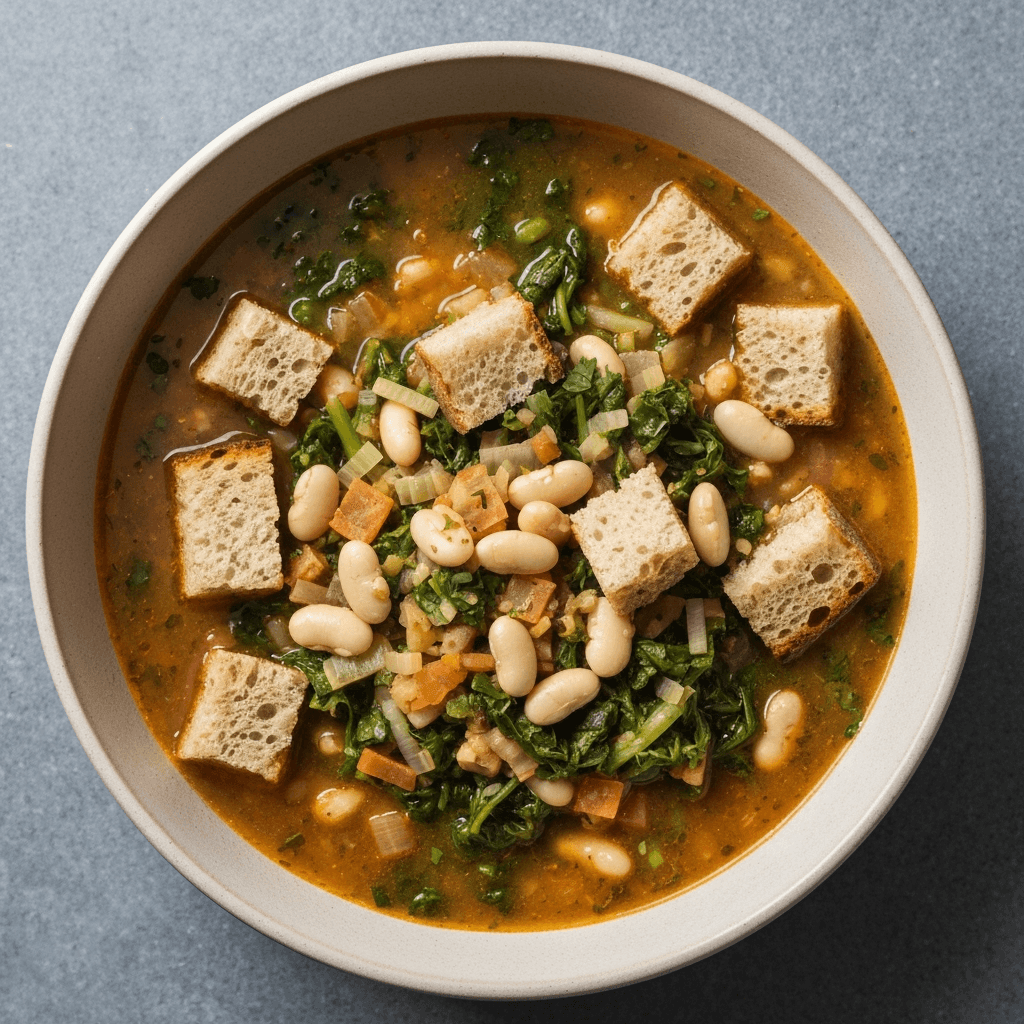 Vegan Ribollita with Cannellini Beans and Winter Greens