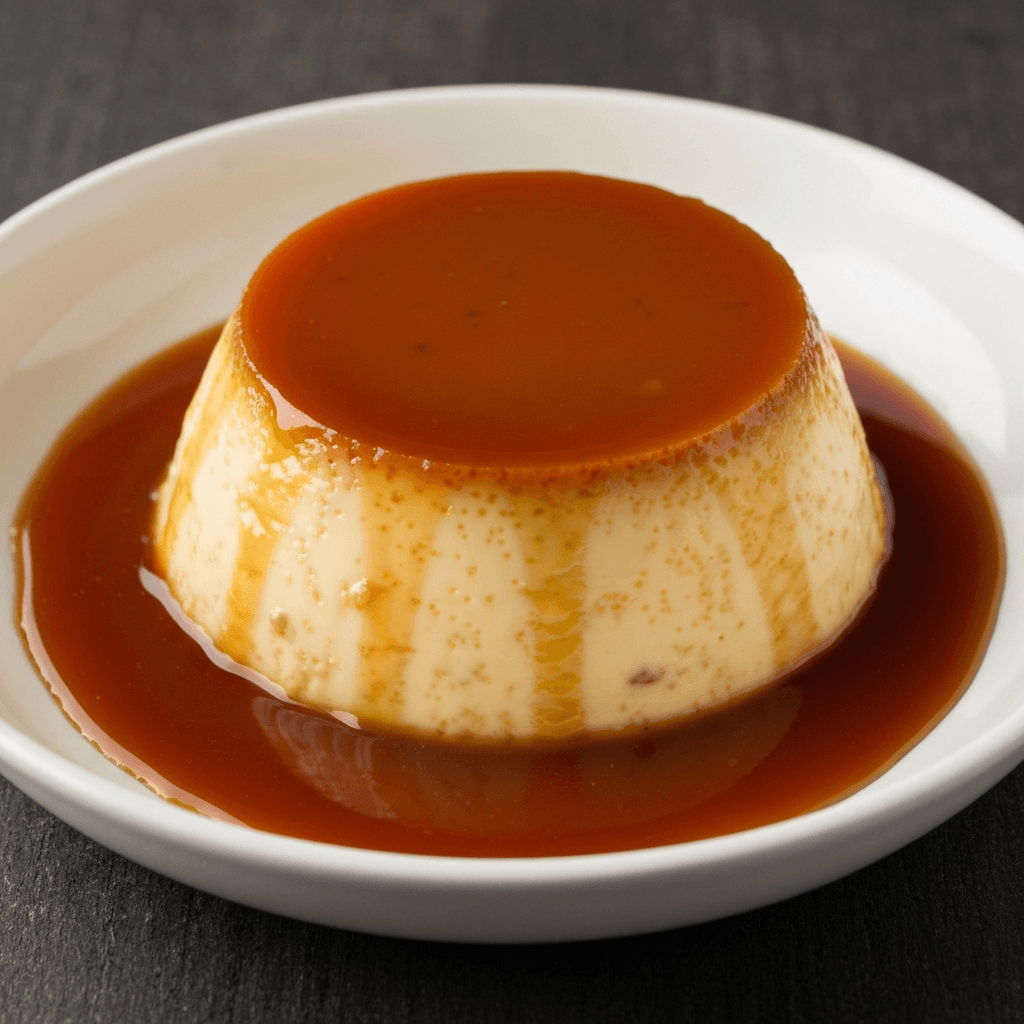Black Bean and Coconut Flan with Caramel Sauce