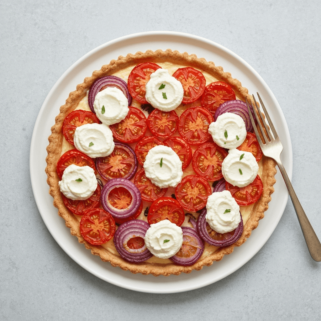 Tomato and Onion Tart with Herbed Ricotta