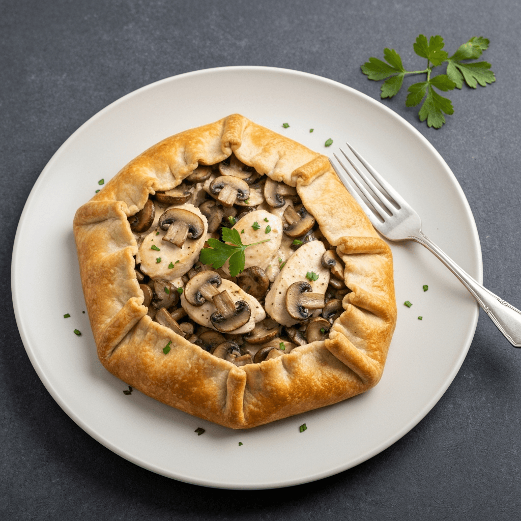 Chicken and Mushroom Galette with White Wine Sauce